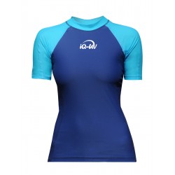 Tričko dámské UV dvoubarevné tyrkys/modrá pro vodní sporty krátký rukáv