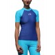Dámské UV tričko pro vodní sporty dvoubarevné tyrkys/modrá