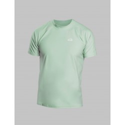 Pánské tričko UV volného střihu pro vodní sporty a na pláž Fit  krátký rukáv šedo-zelená 648122.2740