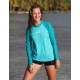 Triko iQ UV Aqua slim fit 2C, dlouhý rukáv, dvoubarevné modré 666130.3254